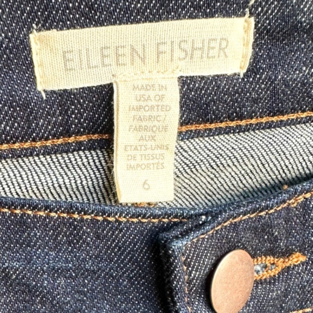 Eileen Fisher Womens Organic Cotton Boot Cut Jeans Dark Wash Size 6 - Picture 3 of 5